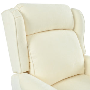 English Elm Christopher Knight Home® - 29.75" Push Back Recliner Chair with Wingback Design, Gourd Wooden Legs, Polyester Upholstery, Cozy Comfort Beige N763P201072A