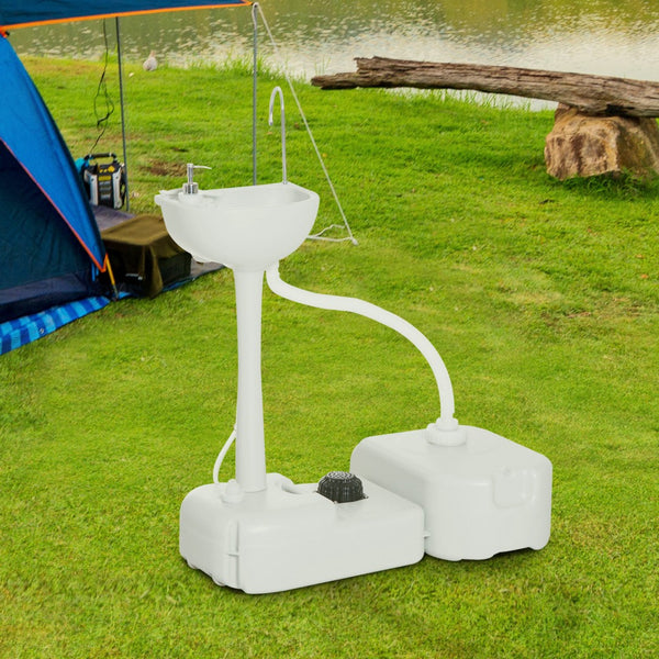 English Elm Kleankin Freestanding Outdoor Handwashing Station with Foot Pump Soap Dispenser Hdpe W2225P217039