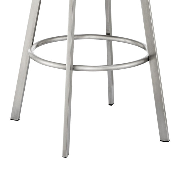 English Elm Eleanor Swivel Barstool Brushed Steel Frame with Faux Leather Seat for Kitchen Island B2736P464828