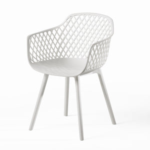 English Elm Christopher Knight Home® - POPPY Weather-Resistant Outdoor Dining Chair with Diamond Mesh Design, Sturdy Polypropylene Comfort White 24 L x 23.5 W x 22.4 H 69069.00WHI