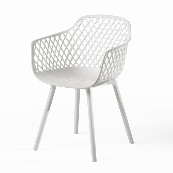 English Elm Christopher Knight Home® - POPPY Weather-Resistant Outdoor Dining Chair with Diamond Mesh Design, Sturdy Polypropylene Comfort White 24 L x 23.5 W x 22.4 H 69069.00WHI