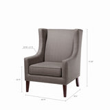 Madison Park Barton Modern/Contemporary Wing Chair FPF18-0151 Dark Gray