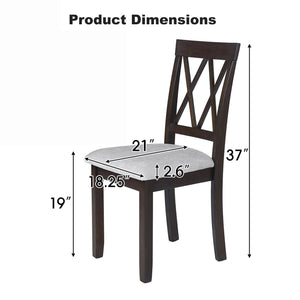 English Elm Dining Room Chairs Set of 2 Upholstered Accent Side Chairs with Padded Seat and Solid Wood Legs, Stylish Brown N752P216388D