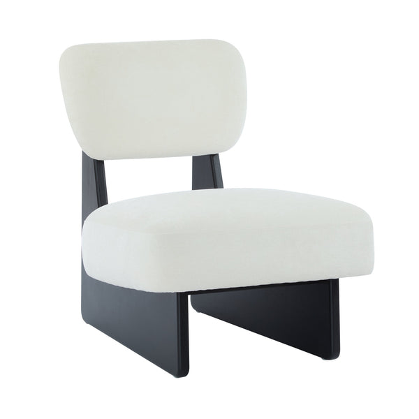 English Elm Christopher Knight Home® - [Set of 2] Modern Lounge Chair with Polyester Upholstery and Solid Wood Base — Minimalist Comfort for Home Black,White N767P241702B