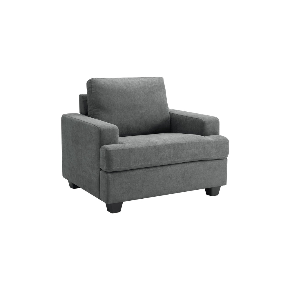 English Elm Modern Accent Chair Gray - Sturdy Wooden Frame, High-Resilience Foam Cushion, Compact Cozy Seating for Home B347P409751