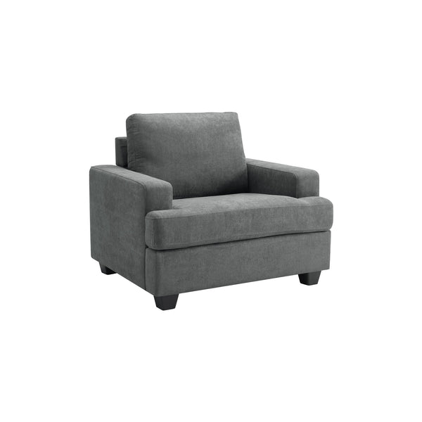 English Elm Modern Accent Chair Gray - Sturdy Wooden Frame, High-Resilience Foam Cushion, Compact Cozy Seating for Home B347P409751