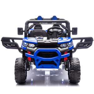 English Elm 24v Two Seat Kids Electric Dump Truck Six Wheel 4wd Utv with Parental Remote Blue W1578P268993