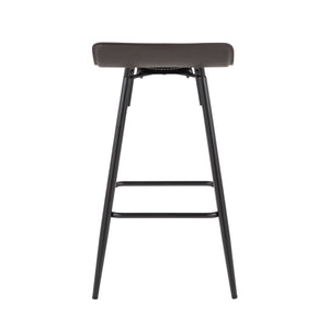 English Elm Ale 26" Contemporary Counter Stool Set of 2 — Espresso Faux Leather, Black Steel Frame, 250 lb Limit B202P221801