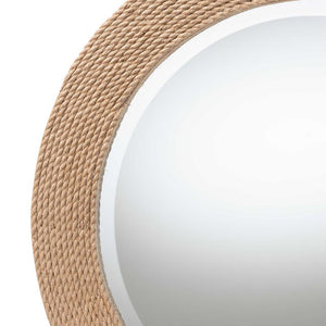 English Elm Round Braided Jute Rope Wall Mirror Natural Fiber Boho Coastal Accent Decor B2750P467834