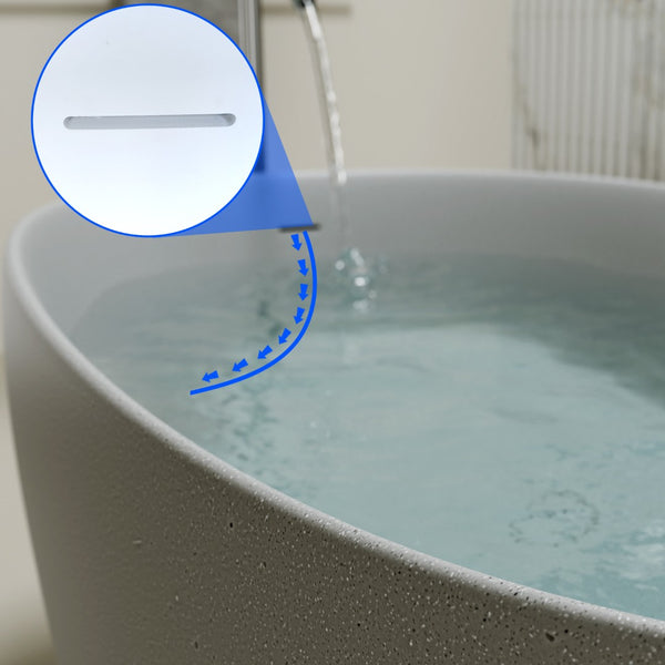 English Elm 47'' Stone Resin Freestanding Soaking Tub Sculptural Modern Bath with Drain Included W2753P478406