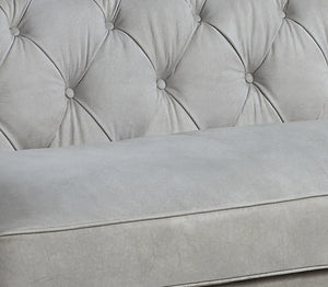 English Elm Ofer Vintage Antique White Top Grain Leather Sofa with Button Tufting, Nailhead Trim, Removable Covers B2726P407628