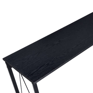 English Elm Zaidin Matte Black Writing Desk with V-shaped Metal Base for Home Office or Dorm B2726P243684