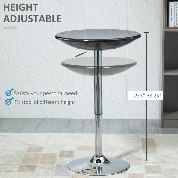 English Elm HOMCOM Adjustable Round Bar Table with Airlift, 29.5"-38.25" Height, Sturdy Metal Base, Black W2225P173869