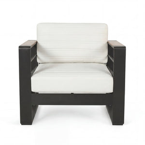 English Elm Giovanna Outdoor Club Chair Powder Coated Aluminum Slatted Resort Patio Seat N776P449941W