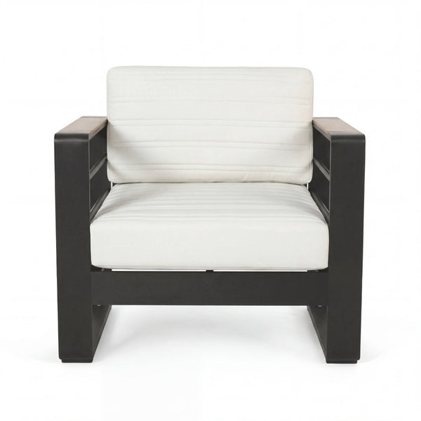 English Elm Giovanna Outdoor Club Chair Powder Coated Aluminum Slatted Resort Patio Seat N776P449941W