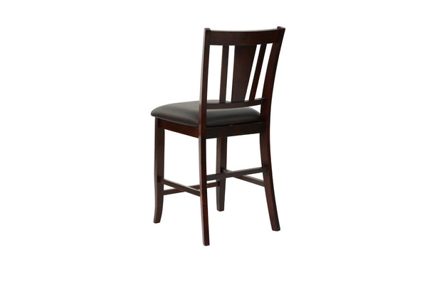 English Elm Modern Counter Height Dining Set with Butterfly Leaf Table Six Tufted Chairs B011S02510