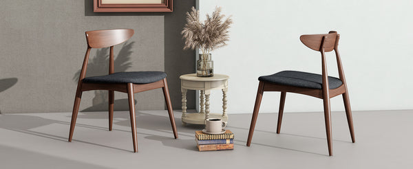 English Elm Christopher Knight Home® - Set Of 2 Retro Rubberwood Chairs With Ergonomic Curved Back & Plush Foam For Ultimate Comfort N759P307037F