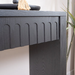 English Elm Modern Black Console Table With 4 Discreet Drawers - Sleek Entryway Storage For Any Space W2729P298159