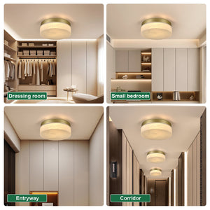 English Elm 12 Inch Led Ceiling Light - Elegant Gold Flush Mount Fixture For Bright, Low-Profile Illumination W2312P375013