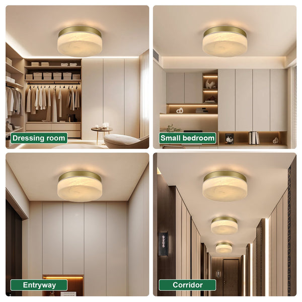 English Elm 12 Inch Led Ceiling Light - Elegant Gold Flush Mount Fixture For Bright, Low-Profile Illumination W2312P375013