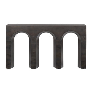 Crestview Collection Contemporary Console Table - Bold Architectural Design With Arched Base, Solid Mango Wood Finish Black Solid Wood Cvfnr4824