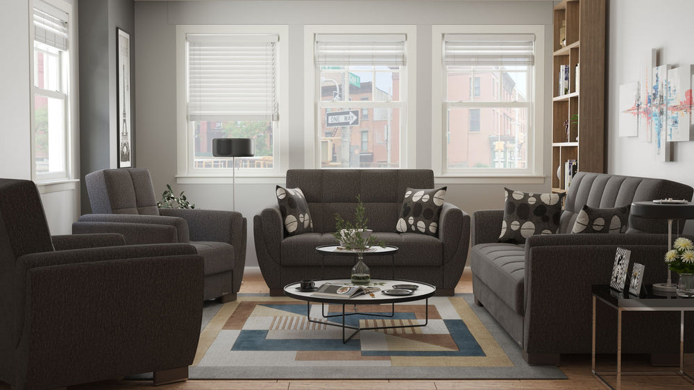 English Elm PrimeNest SkyHaven Upholstered Convertible Sofabed with Storage, Chenille Comfort, Quick Click Bed Transformation Dark Gray B030P286512