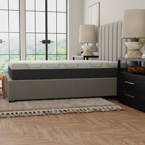 English Elm 12" Copper Gel Memory Foam King Mattress with Cooling Air Grid Base and Split Head B180P172065