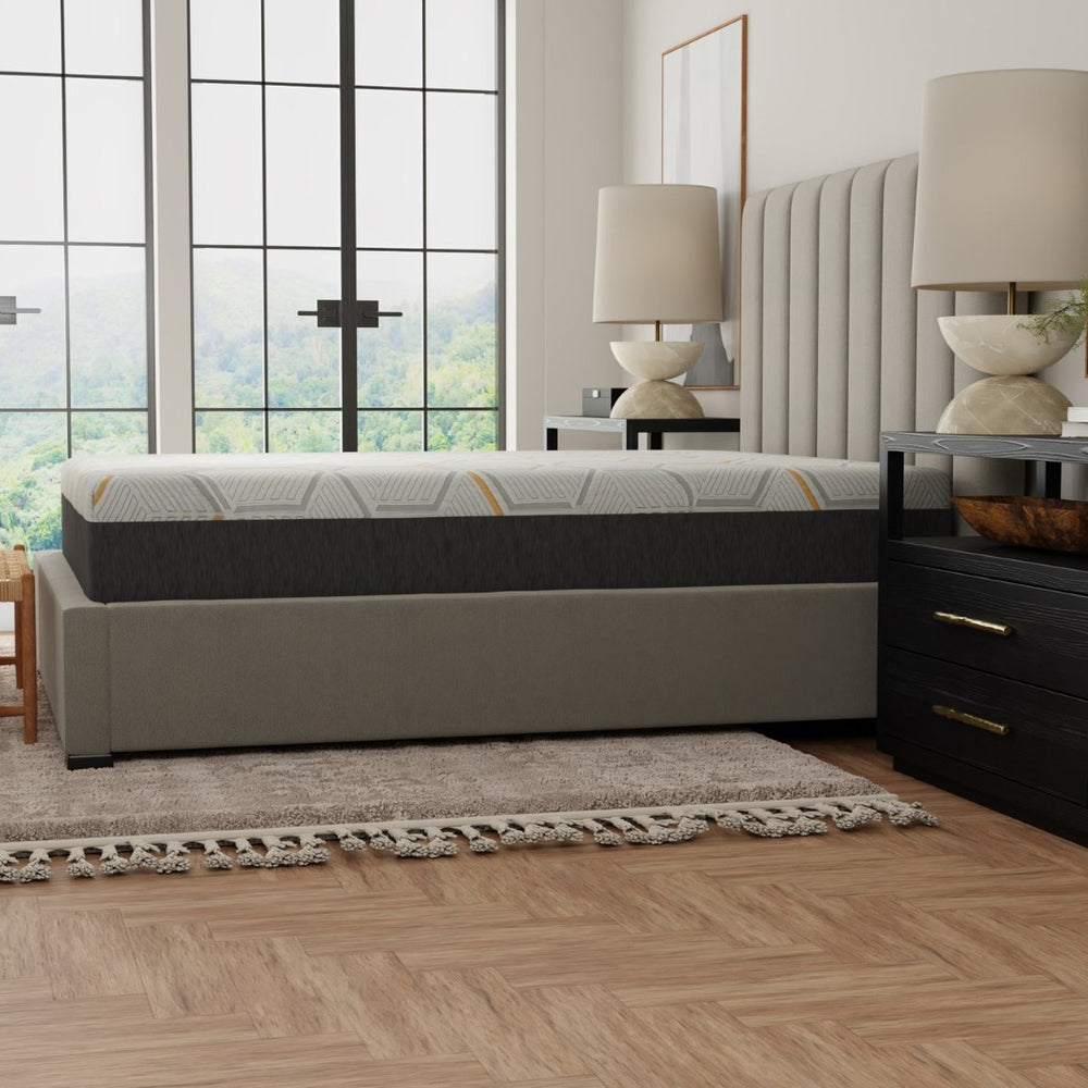 English Elm 12" Copper Gel Memory Foam Mattress with Breathable Air Grid Base and Edge Support B180P172062