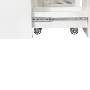 English Elm Kitchen pull-out pantry cabinet with 7-tier expandable shelves, smooth-glide organizers, farmhouse white storage solution for kitchen and dining rooms W331S00189 W331S00189