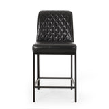 Christopher Knight Home® - Noble House - Osgood Contemporary Diamond Stitch Counter Stools, Midnight Black and Black - Set of 2