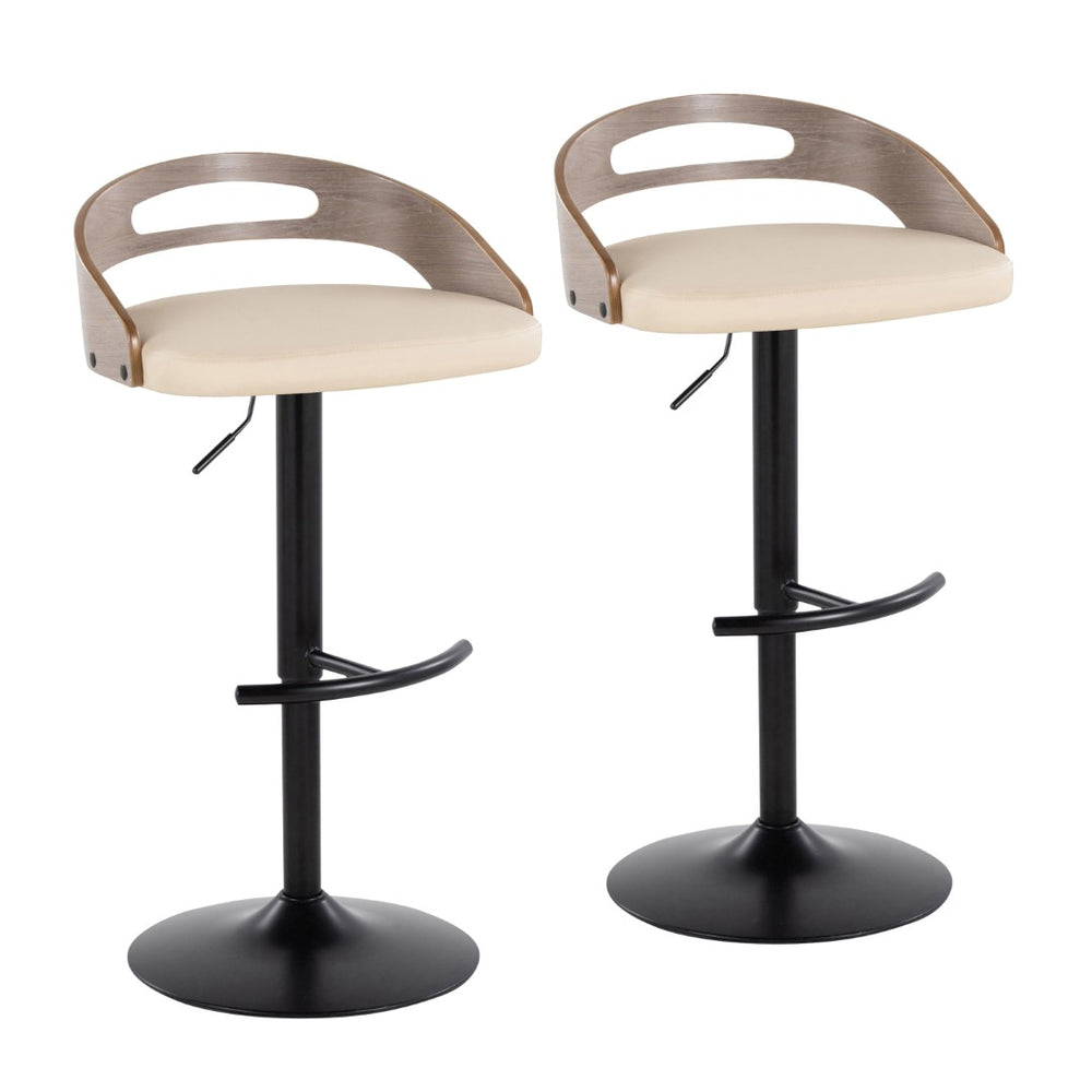 English Elm Adjustable Swivel Barstools Set of 2 Faux Leather Counter Height Kitchen Island Seating B202S02163