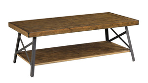 English Elm Wallace & Bay - Brown Coffee Table - Modern Rustic Charm With Solid Wood & Steel-Gray Accents For Your Living Space B2709P212387-GIGA