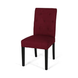 Christopher Knight Home® - Noble House - Ropp Contemporary Tufted Dining Chairs, Deep Red and Dark Brown - Set of 2