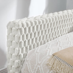 English Elm Twin Upholstered Daybed Sofa with Pull-Out Trundle, Plaid Corduroy Modern Style, Easy Assemble Beige W487S00323