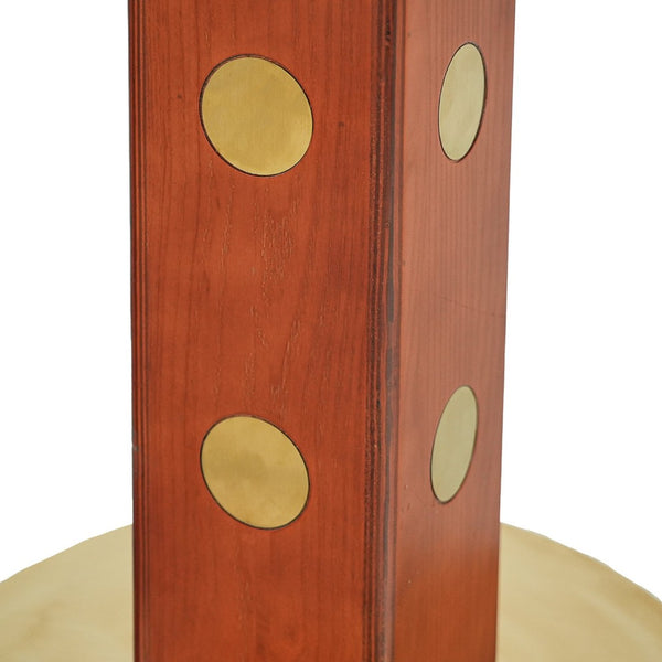 English Elm Modern Round Dining Table - 33.5" Sintered Stone Top With Wooden Legs & Gold Base For Small Spaces P2 W1535S00582-GIGA