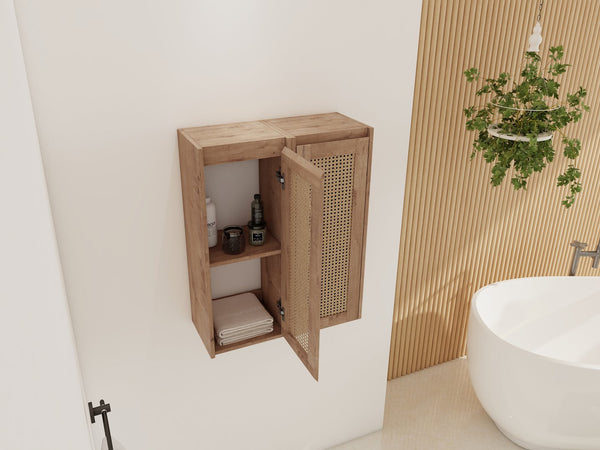 English Elm 24" Bathroom Side Cabinet - Wall-Mounted, Soft-Close Doors, Modern Design & Durable Storage Solution W999S00338