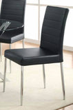 Black Leatherette Dining Chairs Set of 4 with Chrome Legs