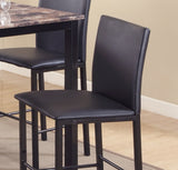 English Elm 5 Piece Citico Counter Height Metal Dinette Set With Laminated Faux Marble Top, Black