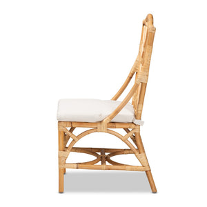 English Elm Modern Handwoven Rattan Dining Chair with Removable Cushion for Coastal Spaces B2750P470027