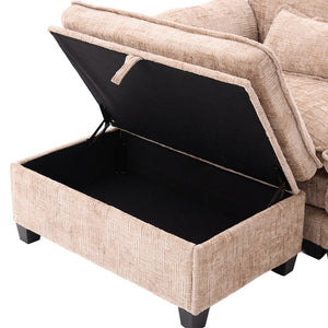 English Elm United We Win 112" Oversized Modular Chenille Sectional Sofa With Storage Ottoman & Usb Charging Ports W1568S00183-GIGA