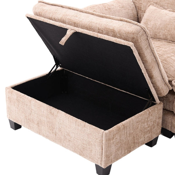 English Elm United We Win 112" Oversized Modular Chenille Sectional Sofa With Storage Ottoman & Usb Charging Ports W1568S00183-GIGA