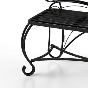 English Elm Butterfly Cast Metal Garden Bench - Elegant Butterfly Design, Durable Cast Iron Outdoor Seating W2167P190136