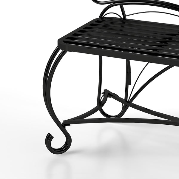 English Elm Butterfly Cast Metal Garden Bench - Elegant Butterfly Design, Durable Cast Iron Outdoor Seating W2167P190136
