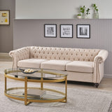 Christopher Knight Home® - Noble House - Parksley Tufted Chesterfield Fabric 3 Seater Sofa