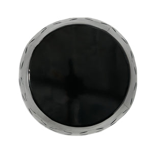 English Elm Christopher Knight Home® - LILAC Sculptural 12" Cylindrical Accent Side Table with Laser-Cut Iron Floral Design, Weather-Resistant Finish Black N770P365805K