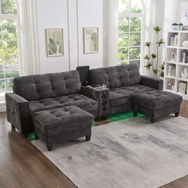 English Elm Swivel Barrel Accent Chair Chenille Tufted Round Club Seat for Living Room Lounge Grey N719S002290E