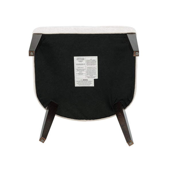 English Elm Beever Wood Chenille Armchair - Elegant Cream Upholstered Accent Chair With Ergonomic Support B365P397713