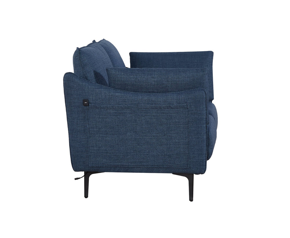 English Elm 2 Seater Sofa with USB Charging, Button-Tufted Back & High-Density Foam Seats for Comfort and Durability Dark Blue W820P224384