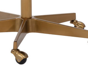 Sunpan Claren Modern Office Chair with Stylish Curvy Design and Elegant Gold Stainless Steel Base Deep Green Sky