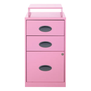 OSP Home Furnishings Metal File Cabinet Pink